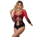 Subblime - 952259 Langärmeliges Netz-Kleid mit rot-schwarzem Farbverlauf, Einheitsgröße
