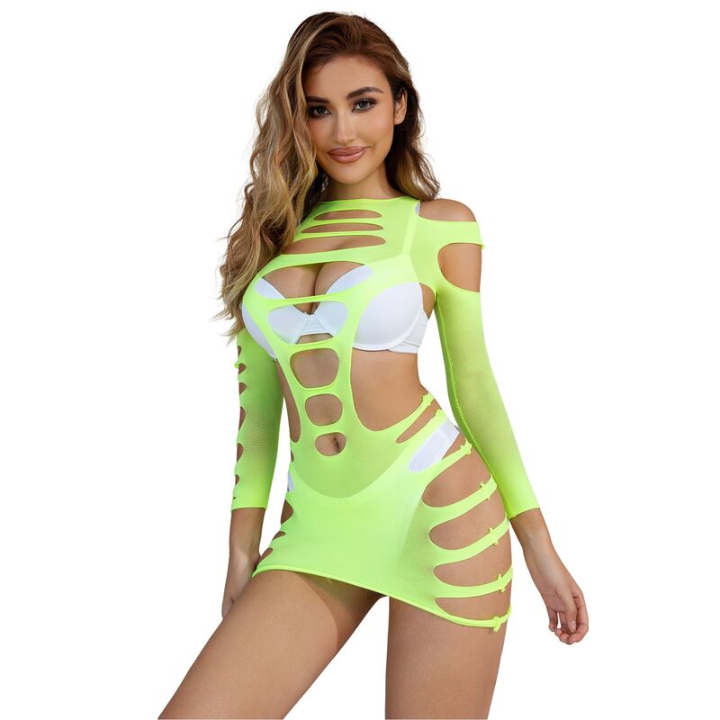 Subblime - 952280 Vestido Verde Manga Longa com Rede Elástica Tamanho Único