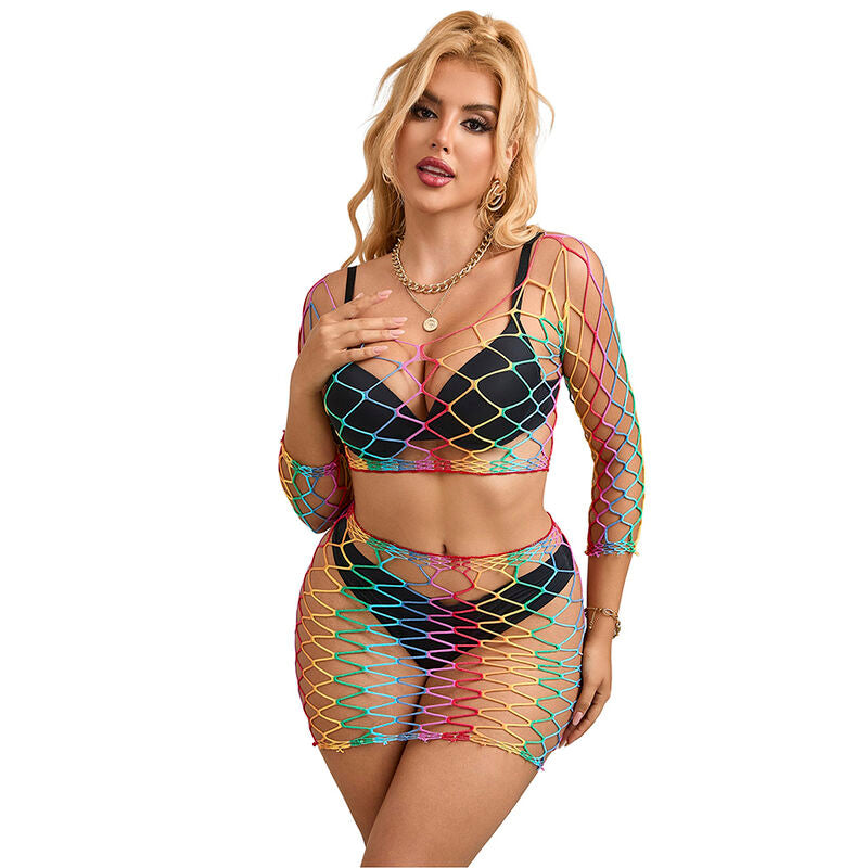 Subblime - 952440 2-teiliges Netz-Set Langarm Regenbogen Einheitsgröße