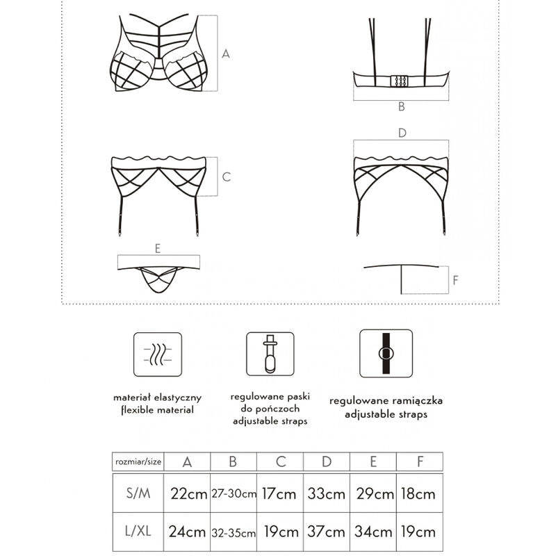 Livco Corsetti Fashion - Soledad Lc 20217 Sutiã + Calcinha + Cinta Liga S/M