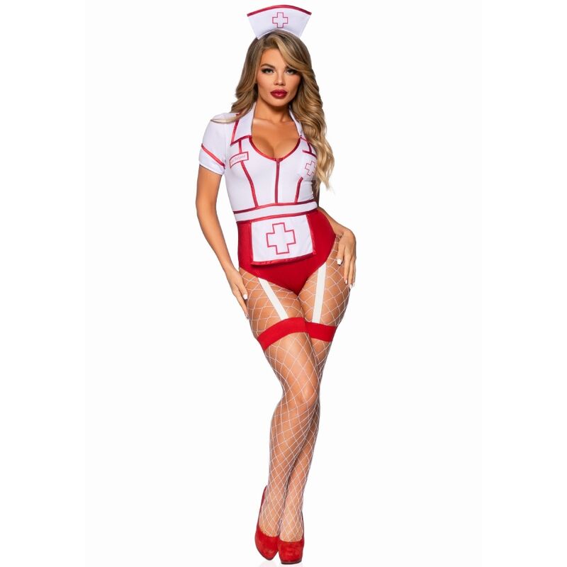 Leg Avenue - Sexy Krankenschwester-Kostüm Rot/Weiß S