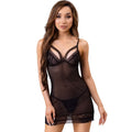 Livco Corsetti Fashion - Tiana Lc 20208 Negligé + String Schwarz S/M