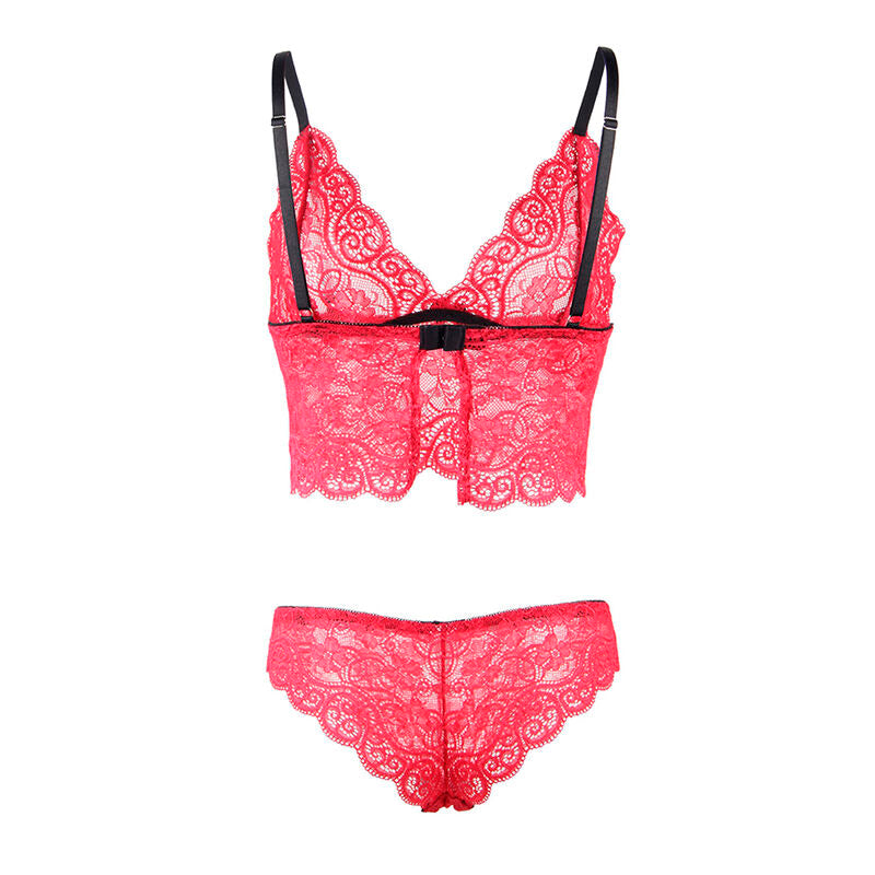 Subblime - 953904 Camisola de Seda e Renda + Calcinha Vermelha L/XL