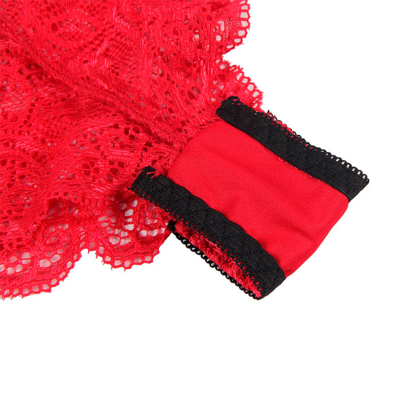 Subblime - 953904 Camisola de Seda e Renda + Calcinha Vermelha L/XL