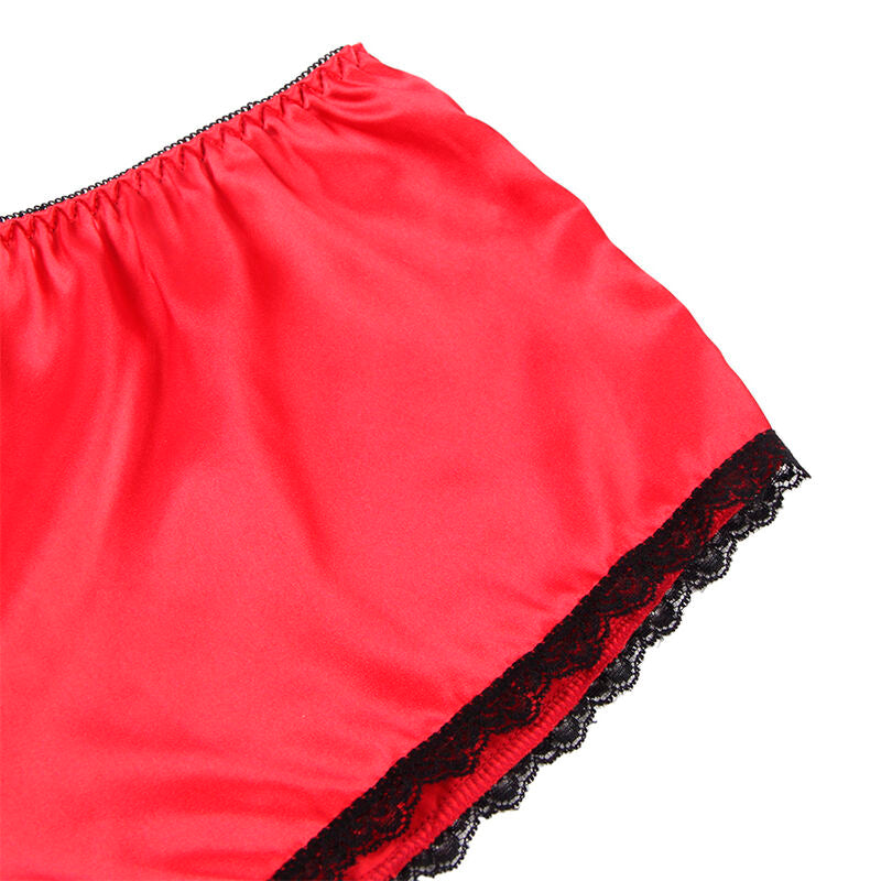 Subblime - 953904 Camisola de Seda e Renda + Calcinha Vermelha L/XL