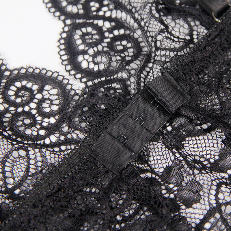 Subblime - 953911 Camisola de Seda e Renda + Calcinha Preta S/M