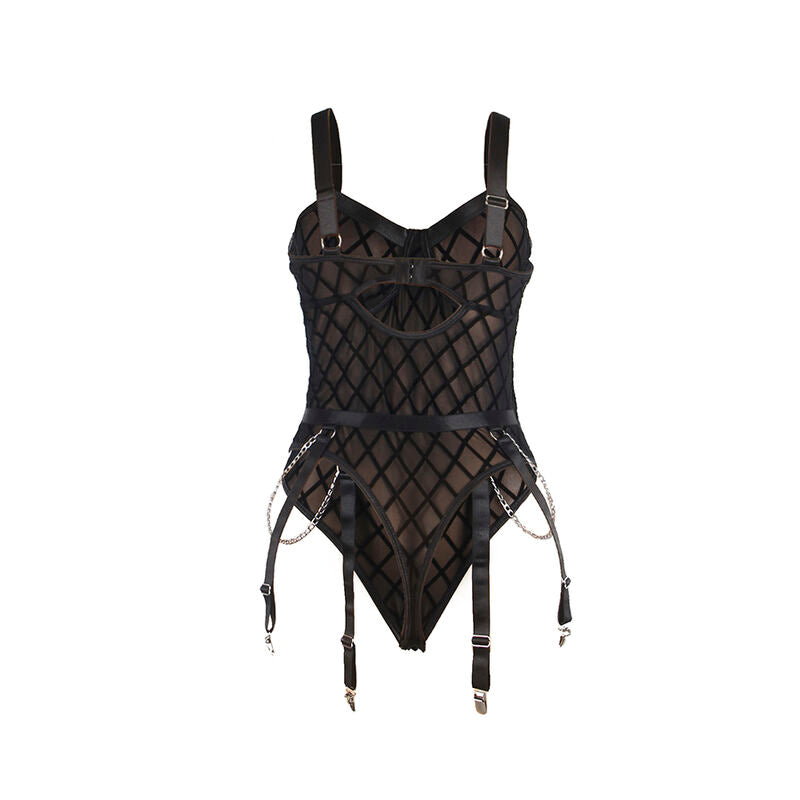 Subblime - 954260 Body com Correntes + Cinta-Liga Preto S/M