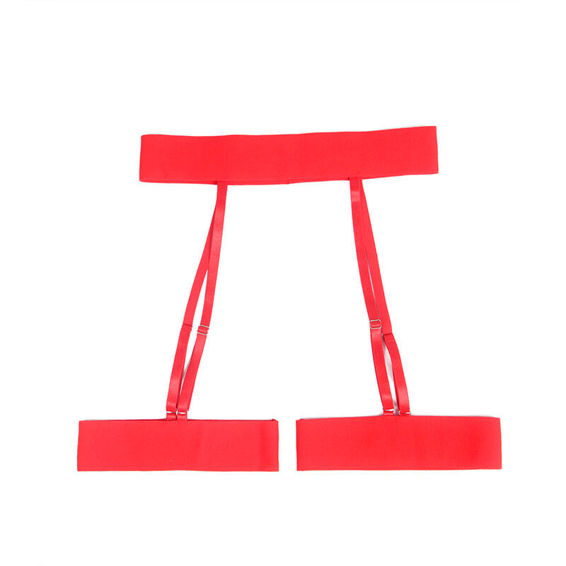 Subblime - 954321 Sutiã com Estampa de Coração + Tanga + Cinto-Liga Vermelho S/M