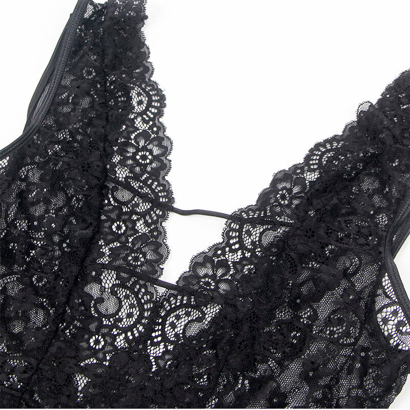 Subblime - 954383 Body Sexy com Cinta-Liga Preto S/M