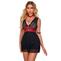 Subblime - 954437 Schwarzes Spitzen-Bondage-Kleid L/XL