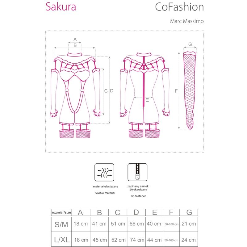 Livco Corsetti Fashion - Sakura Cf 90357 Macacão + Luvas Compridas + Cinto-Liga Preto L/XL
