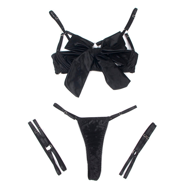 Subblime - 955205 Conjunto de Sutiã com Laço Preto Ajustável L/XL