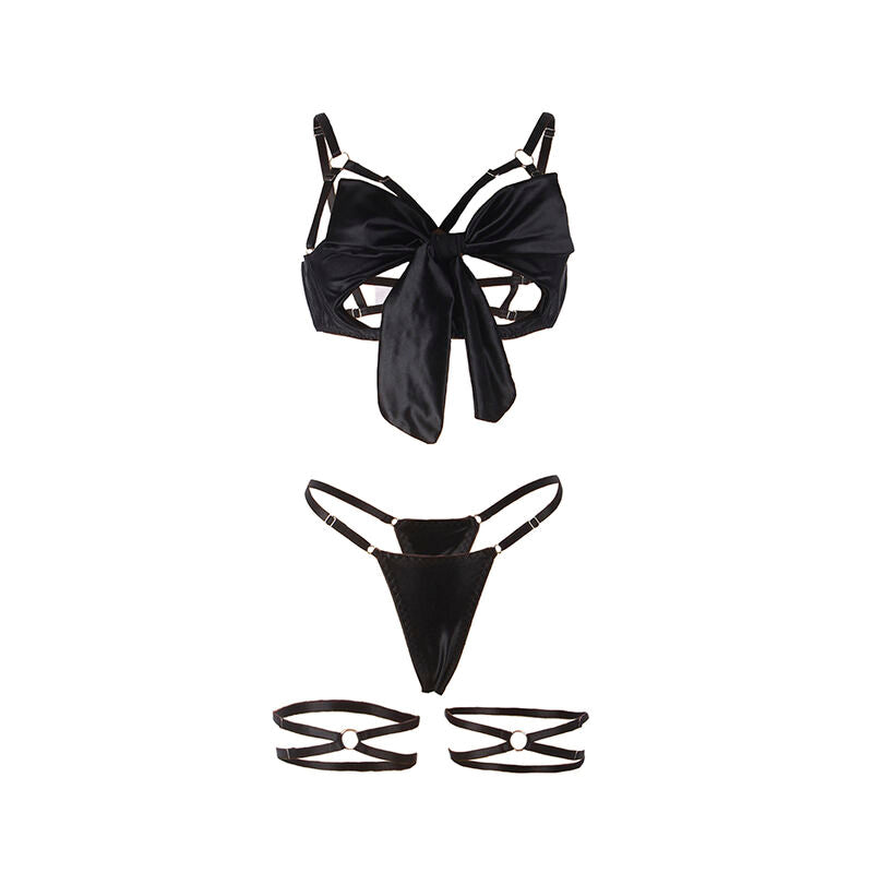 Subblime - 955205 Conjunto de Sutiã com Laço Preto Ajustável L/XL