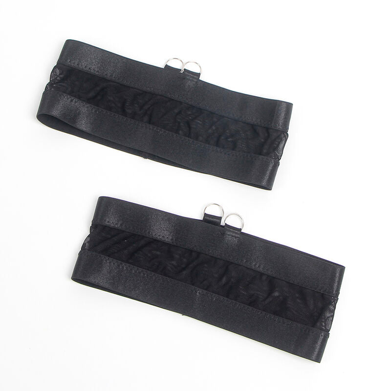 Subblime - 955236 Schwarzer Bondage-BH mit Strumpfhalter-Set S/M