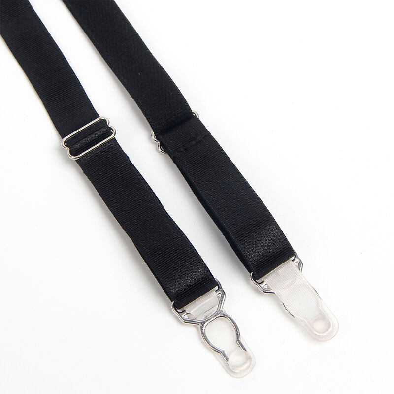 Subblime - 955236 Schwarzer Bondage-BH mit Strumpfhalter-Set S/M