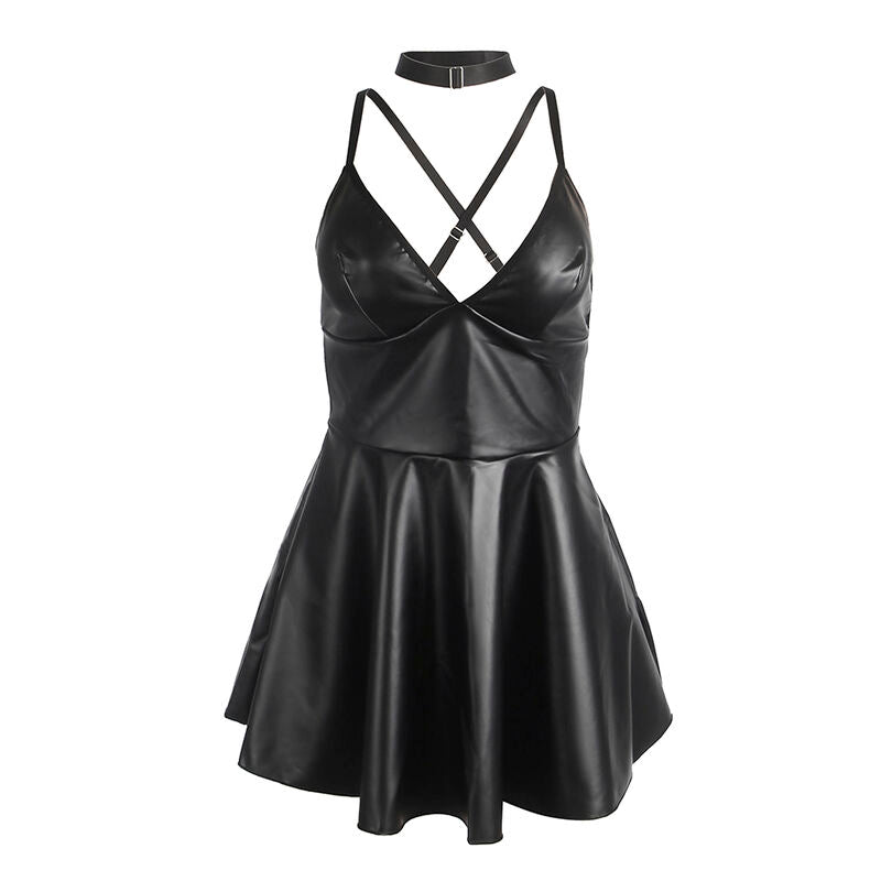 Subblime - 955380 Kleid mit schwarzen Lederriemen L/XL