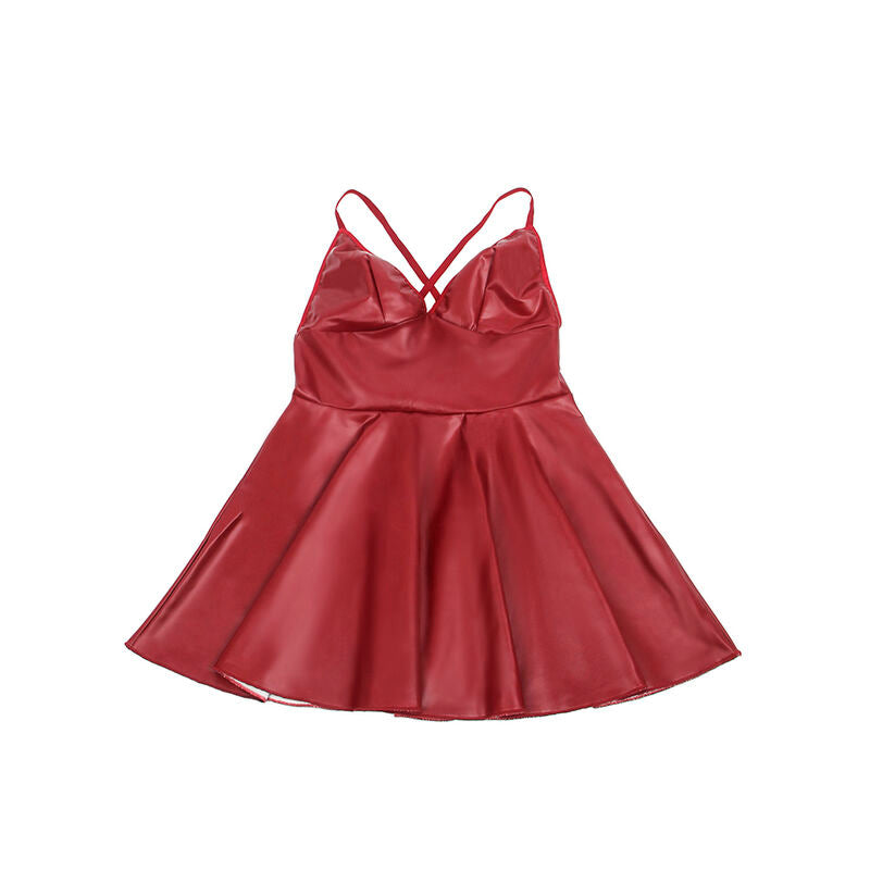 Subblime - 955403 Kleid mit weinroten Lederriemen L/XL