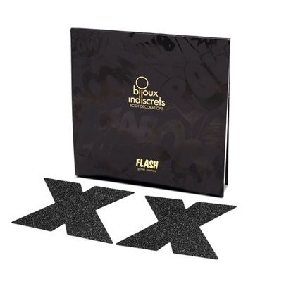 Bijoux - Indiscrets Nipple Caps Flash Cross Schwarz