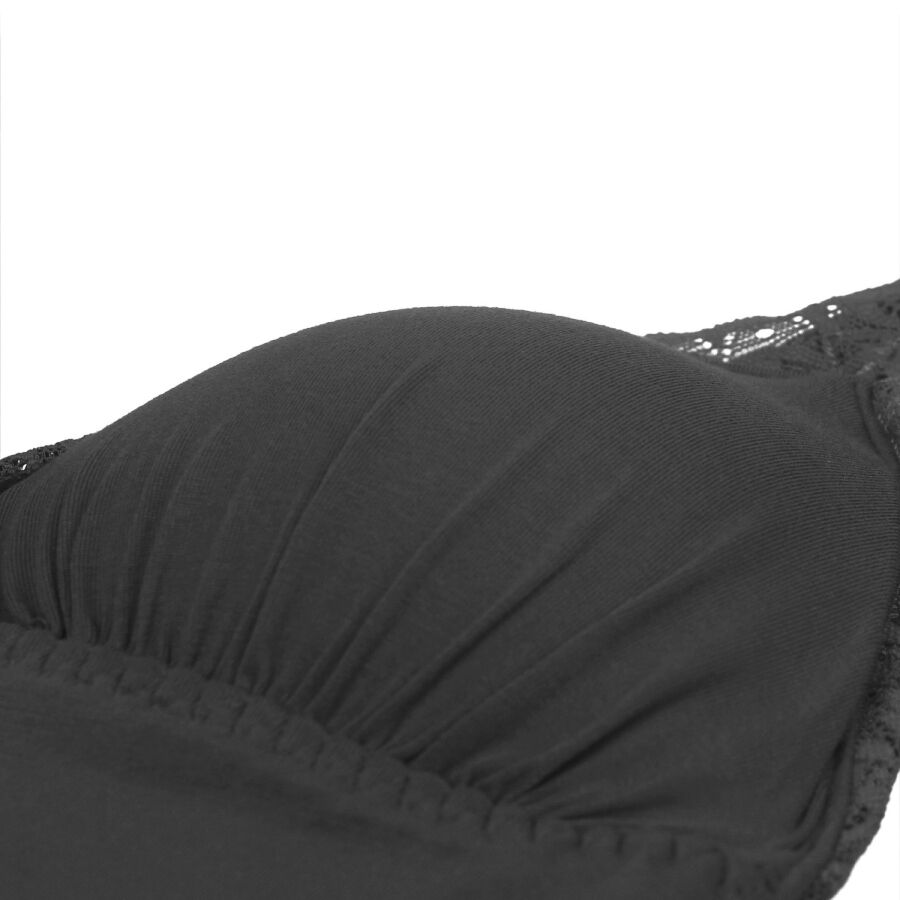 Subblime - Schwarzer Teddy mit Blumenmuster und Spitzendetail L/XL