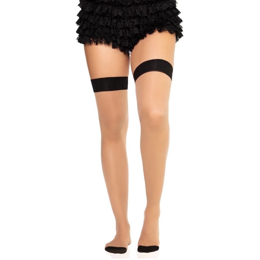 Leg Avenue - Meias de Spandex com Costura Traseira 1963 Pretas - Tamanho Único