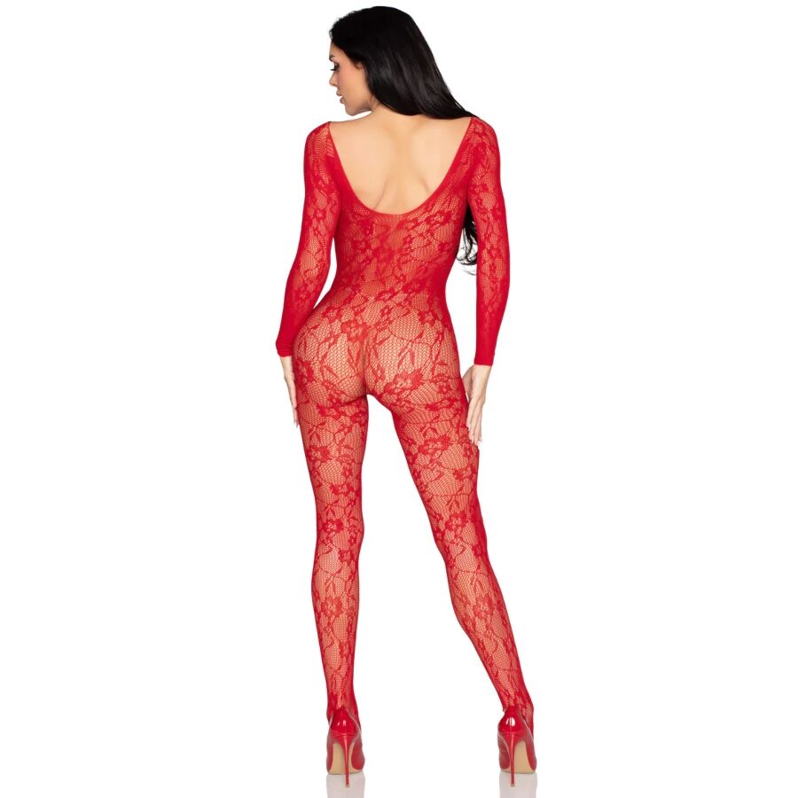Leg Avenue - 89366 Body de Renda Vermelha - Tamanho Único