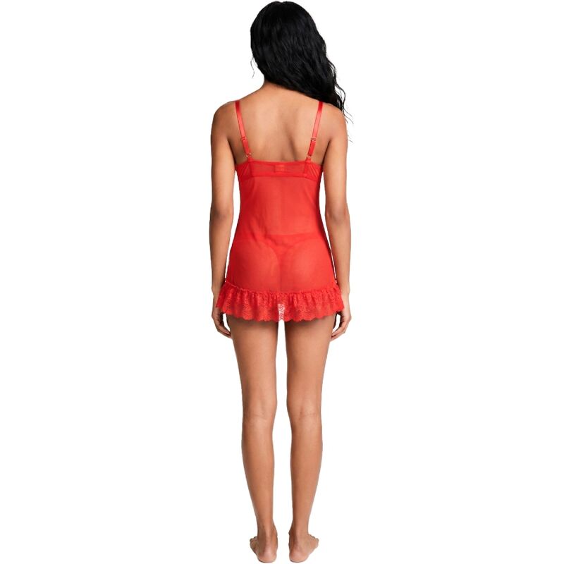 Livco Corsetti Fashion - Conjunto Nuit Camiseta + Calcinha Vermelha 2028 L/XL