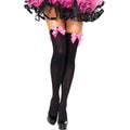 Leg Avenue - Coxas em Nylon com Laço Preto / Rosa