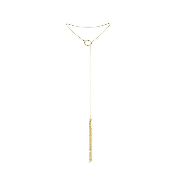 Bijoux - Colar Magnífico de Metal com Franjas Douradas