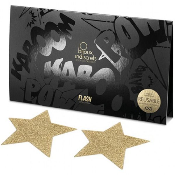 Bijoux - Indiscrets Flash Golden Star Brustwarzenabdeckungen
