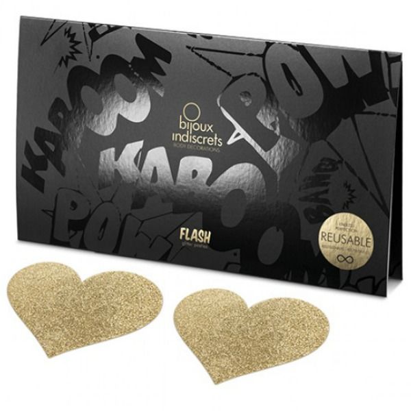 Bijoux - Indiscrets Flash Golden Heart Brustaufkleber