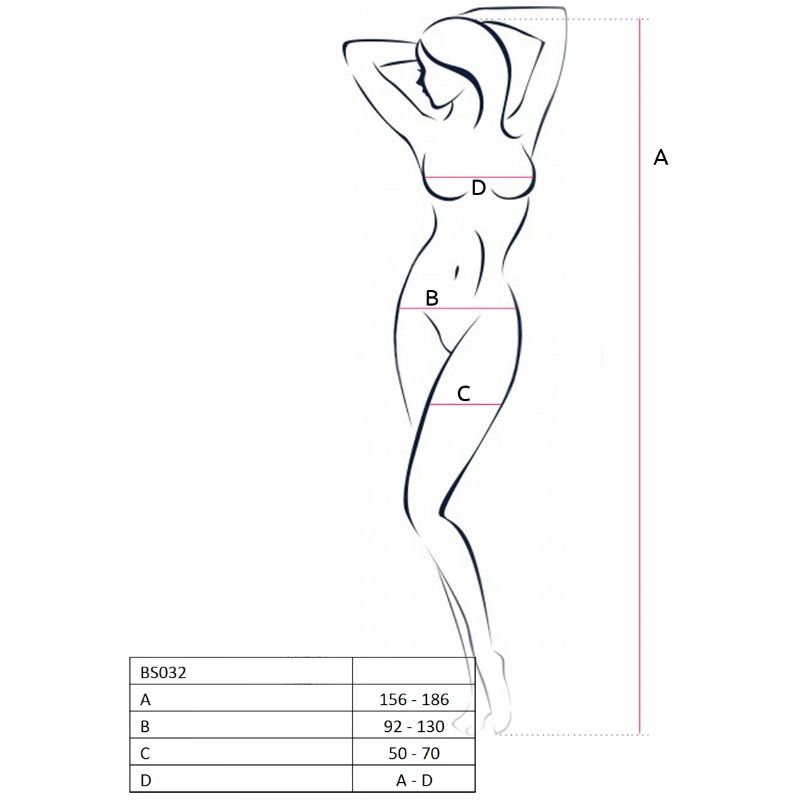 Passion - Damen-Bodystocking BS032 Schwarz Einheitsgröße