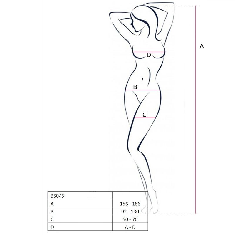 Passion - Woman BS045 Bodystocking Preto Tamanho Único