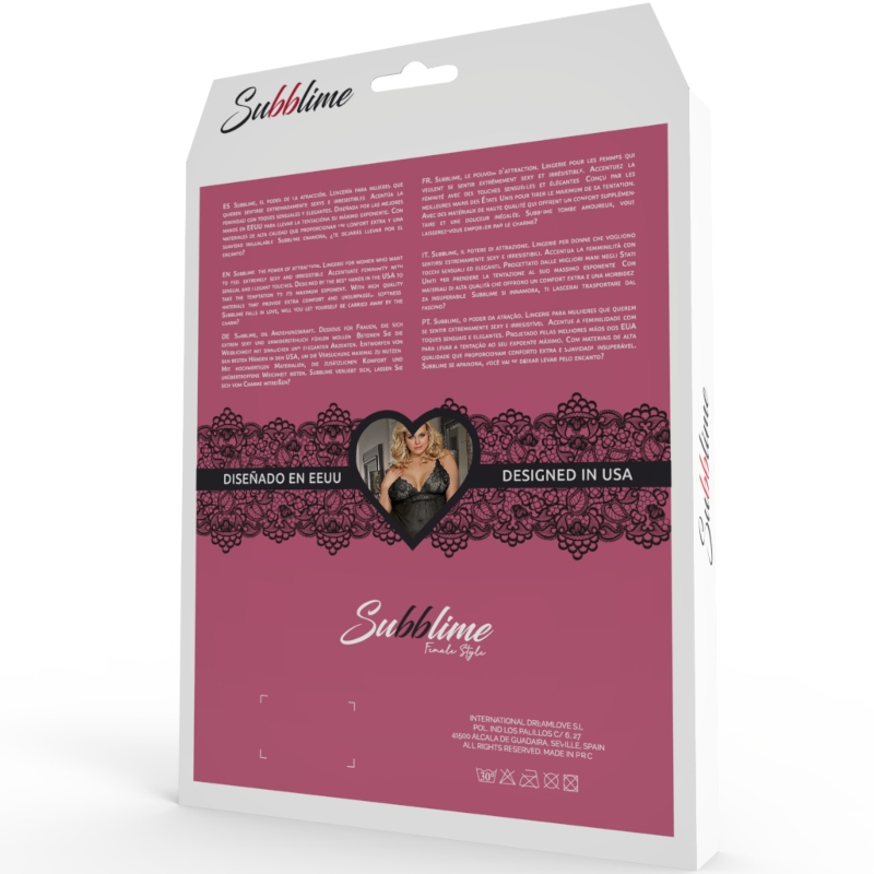 Subblime - Queen Plus Lace Peignoir Mangas Alargadas