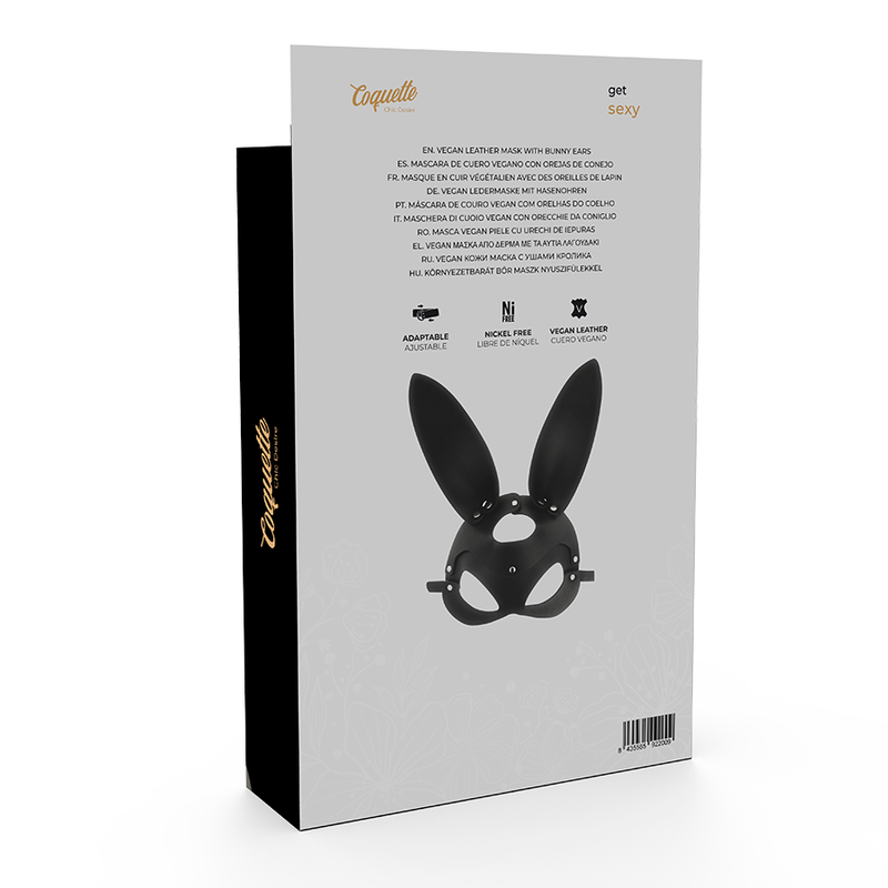 Coquette Chic Desire - Máscara de Couro Vegano com Orelhas de Coelho