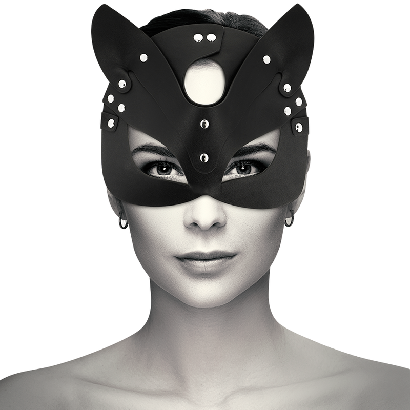 Coquette Chic Desire - Máscara de Couro Vegano com Orelhas de Gato